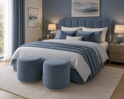 Pouf Tondo Scendiletto  40 x h45 cm | Eleganza e Funzionalità su Misura