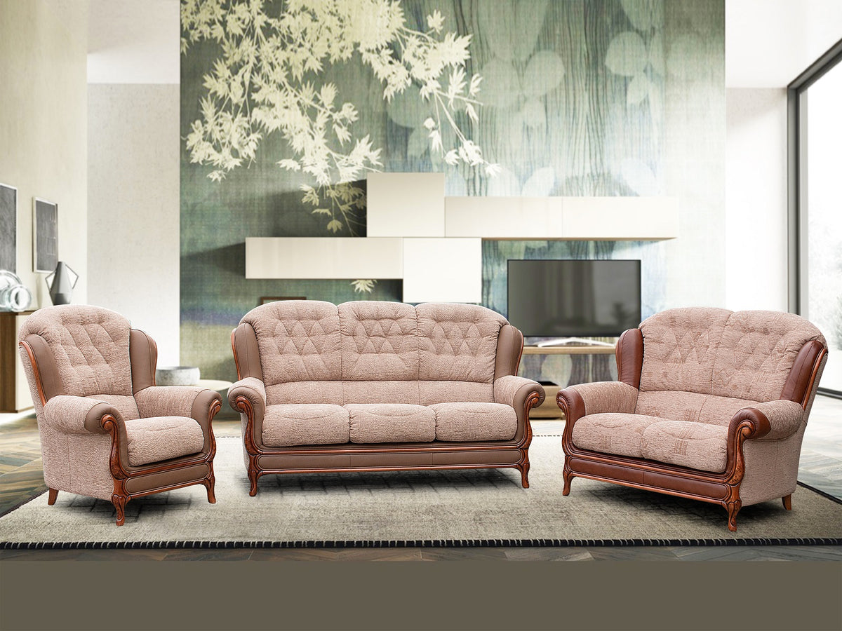 Poltrona Mix Vera Pelle e Tessuto | Made in Italy |cm 85x95 h 102 | 6 Colori | Spedizione Gratuita dei campioni della Pelle e Tessuto in tutta Europa