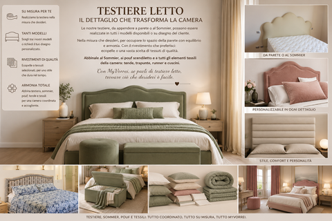 Testiera Letto MICHELANGELO 1 Piazza e Mezzo Spessore cm 10 Certificata ignifugo per Alberghi Rivestimento Ecopelle o Tessuto a scelta