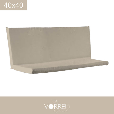 Cuscino Schienale e/o Seduta per uso interno, sfoderabile con Chiusura a lampo | cm 40x40, Fodera cotone 100%, Spessore 4cm