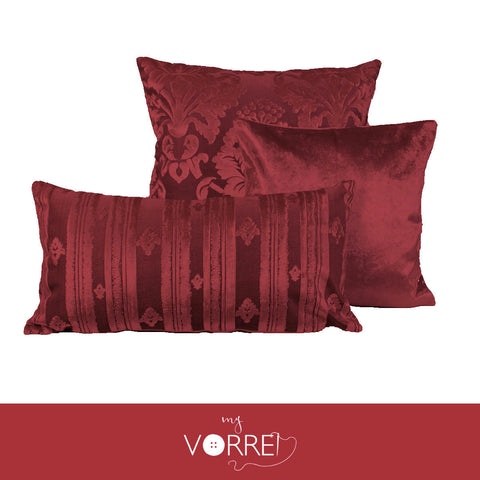 Tris fodera Cuscini Velluto 1 60x60 1 45x45 1 30x60 Senza imbottitura Sfoderabili In 8 Tonalità Colore
