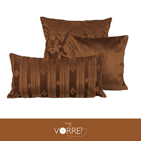 Tris fodera Cuscini Velluto 1 60x60 1 45x45 1 30x60 Senza imbottitura Sfoderabili In 8 Tonalità Colore
