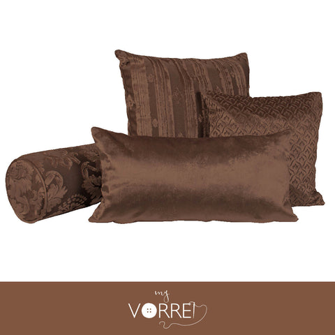 4 Fodere Cuscini Velluto 1 60x60 1 45x45 1 30x60 1 Cilindro 20x60 Con imbottitura fiocco anallergico Sfoderabili In 8 Tonalità Colore