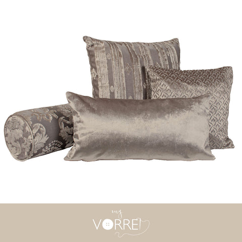 4 Fodere Cuscini Velluto 1 60x60 1 45x45 1 30x60 1 Cilindro 20x60 Con imbottitura fiocco anallergico Sfoderabili In 8 Tonalità Colore