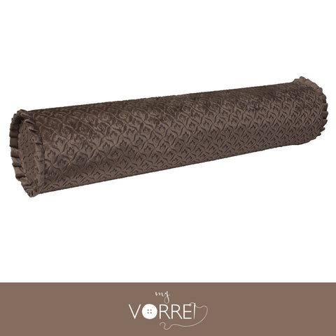 1 Fodera Cuscino Cilindro Velluto Unito  Modello 2  cm 20x70  Con Interno Poliuretano HD Sfoderabile In 8 Tonalità Colore