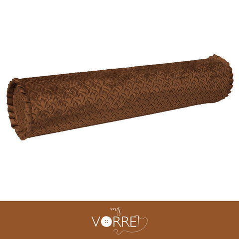 1 Fodera Cuscino Cilindro Velluto Unito  Modello 2  cm 20x70  Con Interno Poliuretano HD Sfoderabile In 8 Tonalità Colore