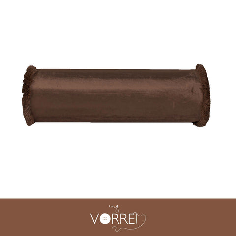 1 Fodera Cuscino Cilindro Velluto Unito  Modello 3  cm 20x70  Con Interno Poliuretano HD Sfoderabile In 8 Tonalità Colore
