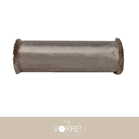 1 Fodera Cuscino Cilindro Velluto Unito  Modello 3  cm 20x70  Con Interno Poliuretano HD Sfoderabile In 8 Tonalità Colore