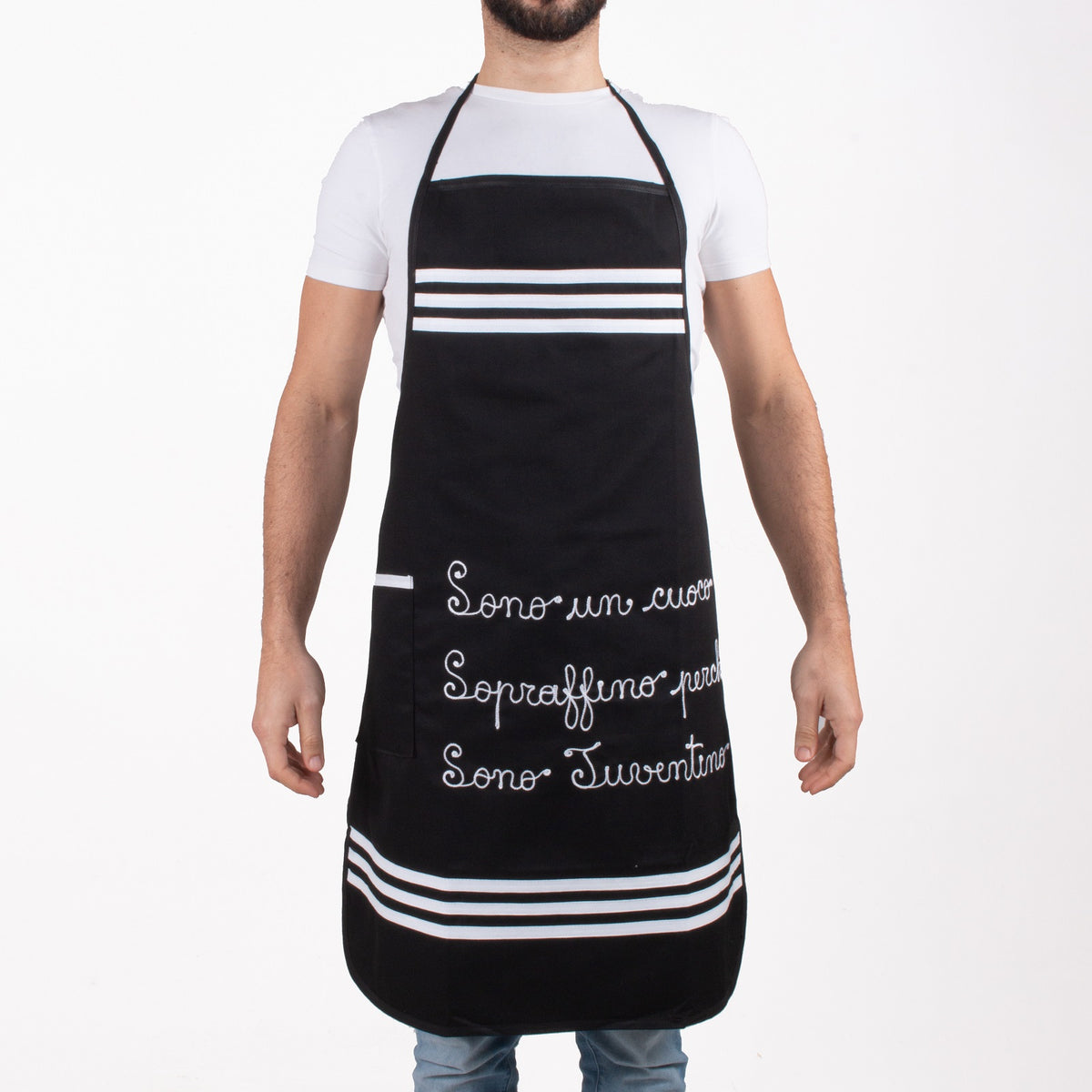 Grembiule Uomo del Tifoso Juventino + Personalizzazione ricamata con Nome/Frase