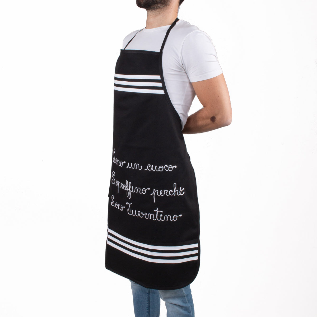 Grembiule Uomo del Tifoso Juventino + Personalizzazione ricamata con Nome/Frase