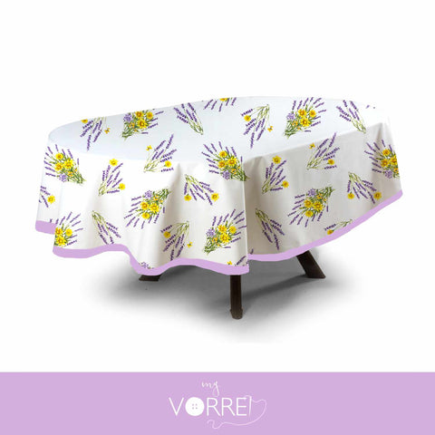 Tovaglia Ovale Fantasia Lavanda Cotone 100%