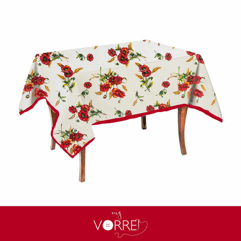 Tovaglia Rettangolare Fantasia Papavero Cotone 100%