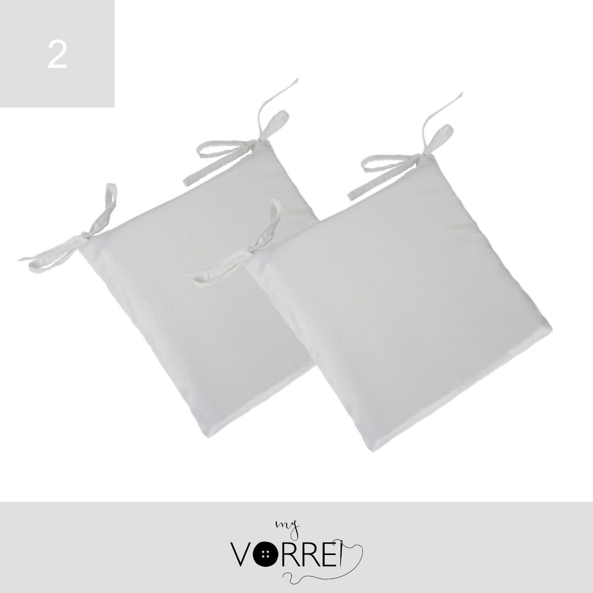 Cuscino Sedia Roma cm 40x40 spessore cm 4 sfoderabile con chiusura lampo | 2 pezzi