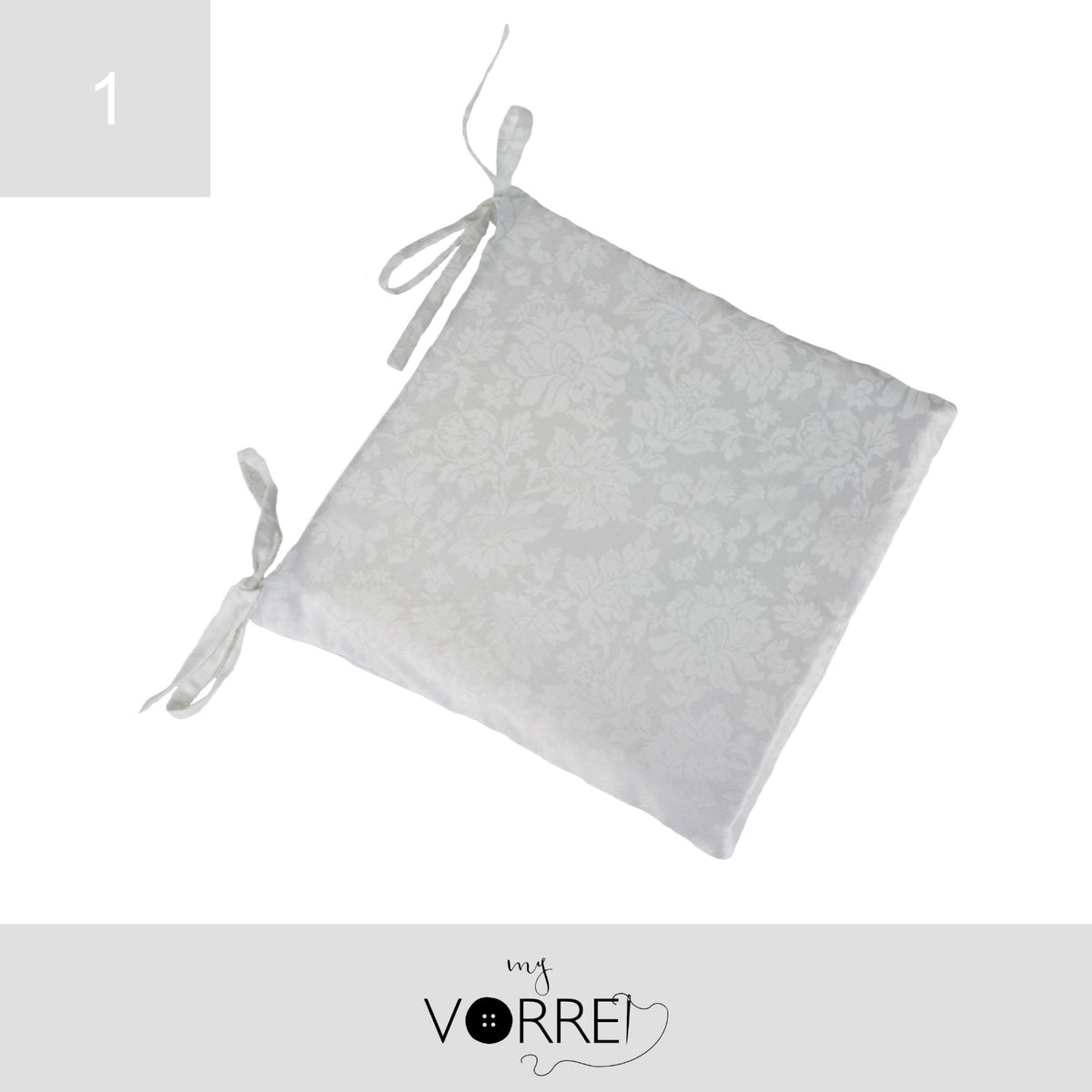 Cuscino Sedia Jacquard cm 40x40 spessore cm 4 sfoderabile con chiusura lampo | Pacchetto da 1 Cuscino