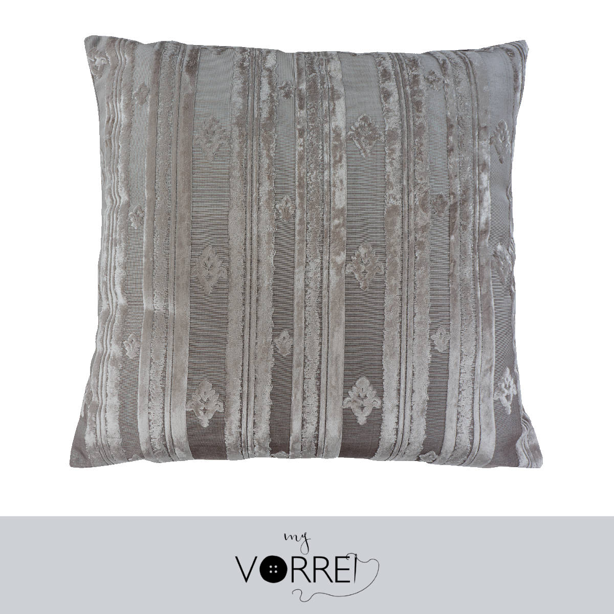 1 Cuscino Velluto Riga cm 60x60Con imbottitura fiocco anallergico Sfoderabile In 8 Tonalità Colore