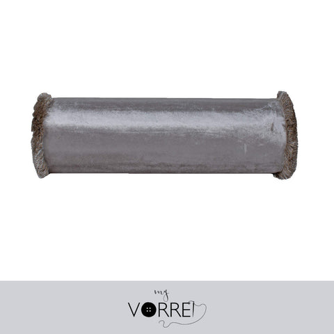 1 Fodera Cuscino Cilindro Velluto Unito  Modello 3  cm 20x70  Con Interno Poliuretano HD Sfoderabile In 8 Tonalità Colore