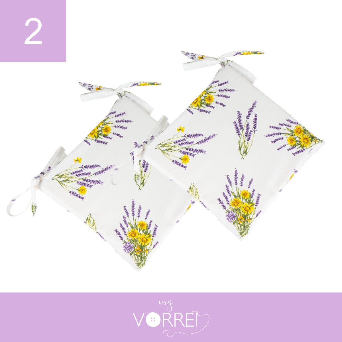 Cuscino Sedia Lavanda | 40x40cm, spessore 4cm, sfoderabile con chiusura lampo