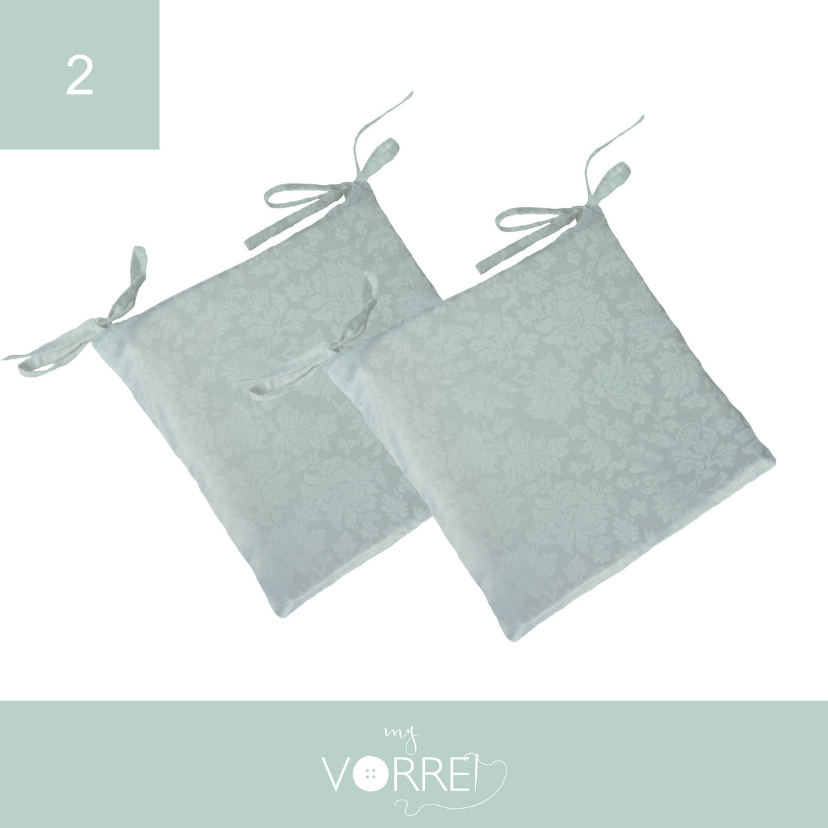Cuscino Sedia Jacquard cm 40x40 spessore cm 4 sfoderabile con chiusura lampo | Pacchetto da 2 Cuscini
