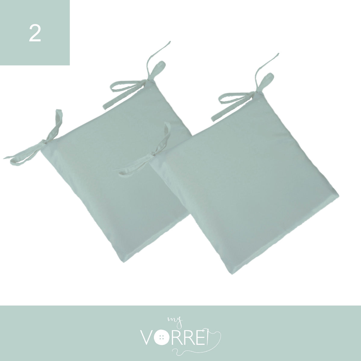 Cuscino Sedia Unito cm 40x40 spessore cm 4 sfoderabile con chiusura lampo | Pacchetto da 2 Cuscini