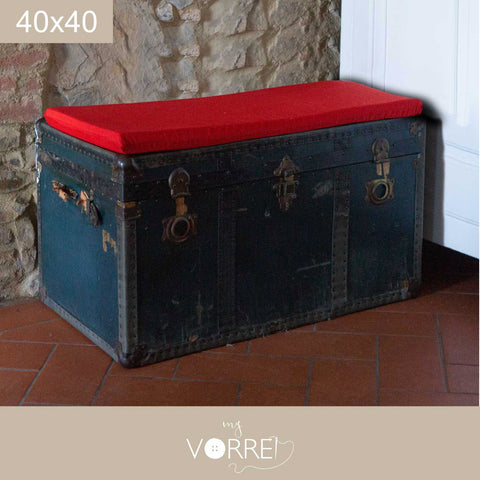 Cuscino Seduta per uso interno, sfoderabile con Chiusura a lampo | cm 40x40, Fodera cotone 100%, Spessore 12cm