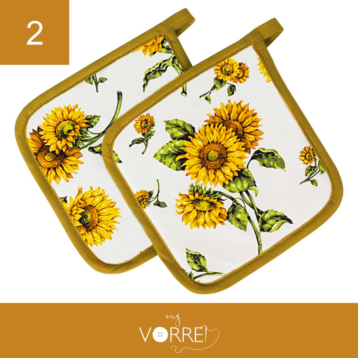 2 Presine quadrate Girasole | 20x20cm