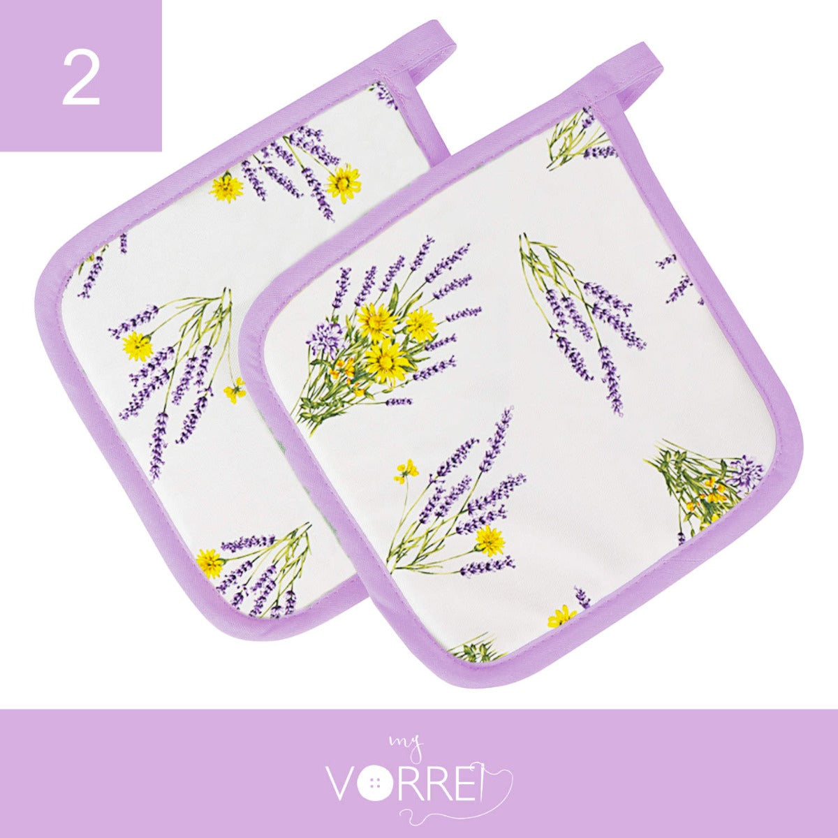2 Presine quadrate Lavanda | 20x20cm