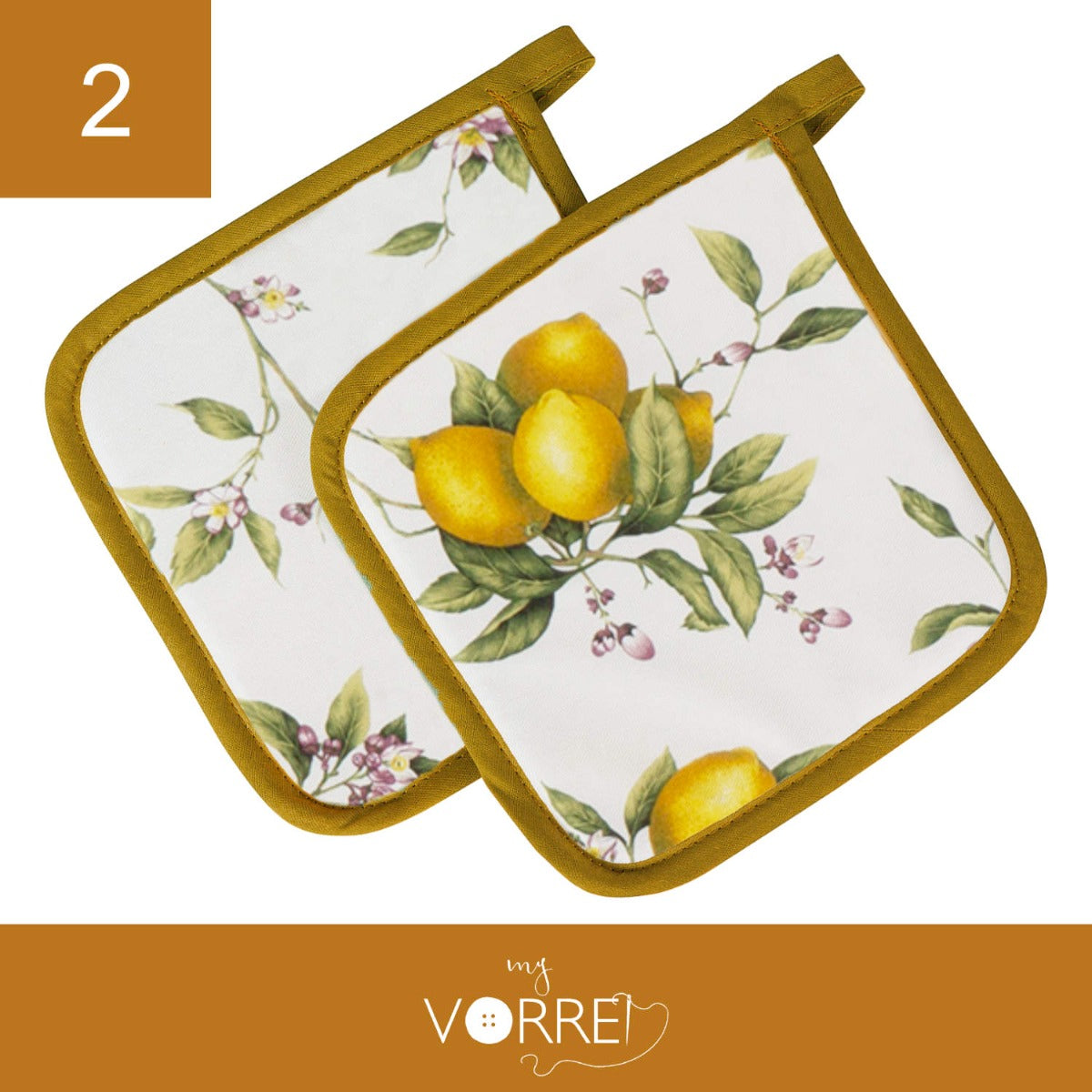 2 Presine quadrate Limone Old | 20x20cm