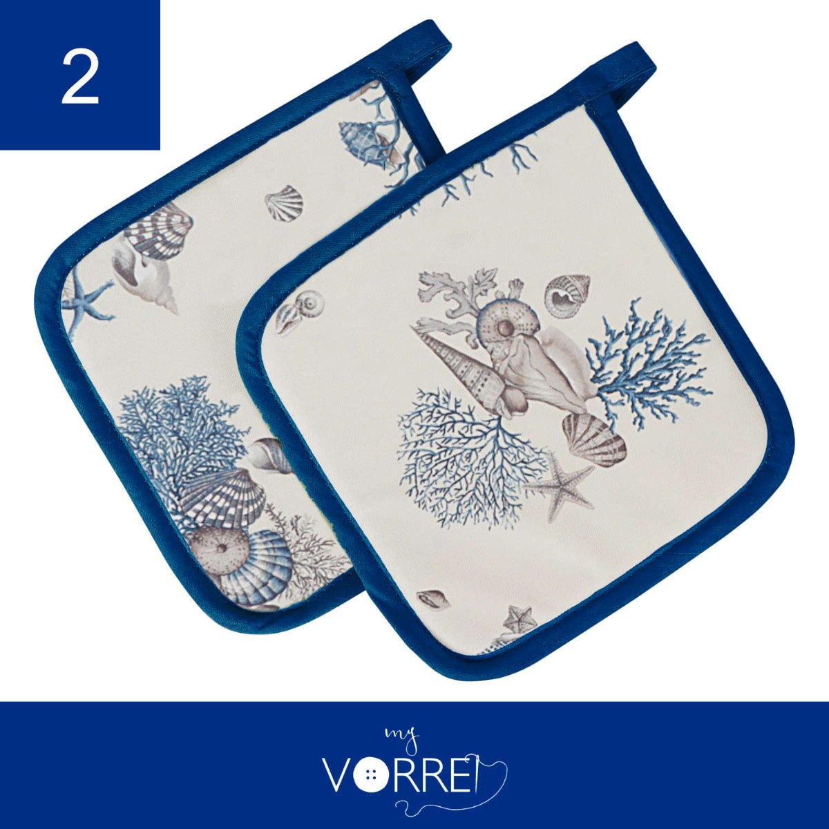 2 Presine quadrate Marina Blu | 20x20cm