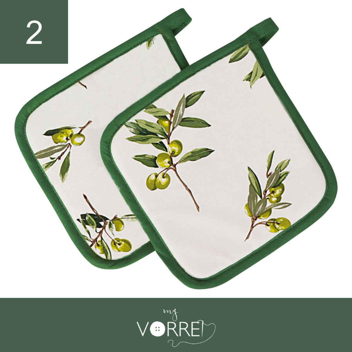 2 Presine quadrate Olive | 20x20cm