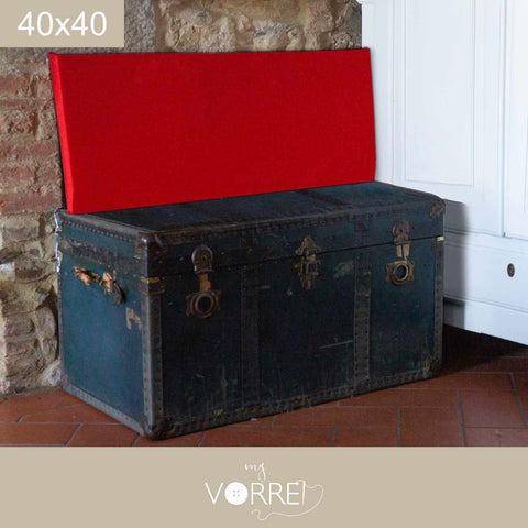 Cuscino Schienale per uso interno, sfoderabile con Chiusura a lampo | cm 40x40, Fodera cotone 100%, Spessore 8cm