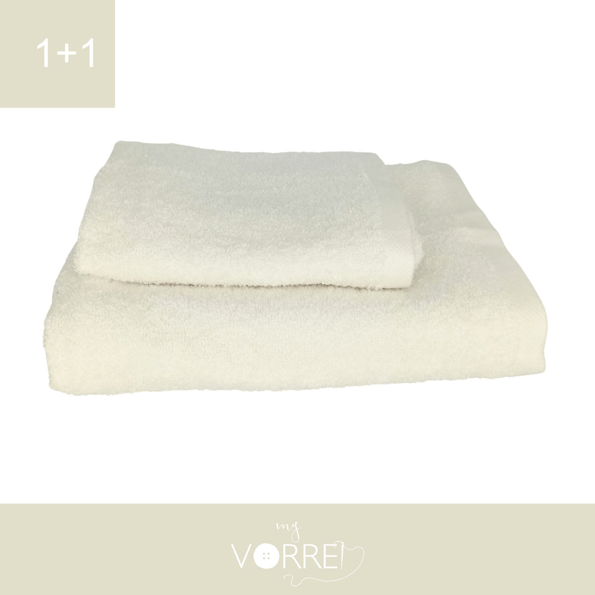 Coppia Spugna Viso+Ospite (1+1) Gr 450 MQ Cotone 100%| Misura Viso 60x110cm - Ospite 35x53cm