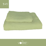 Coppia Spugna Viso+Ospite (1+1) Gr 450 MQ Cotone 100%| Misura Viso 60x110cm - Ospite 35x53cm
