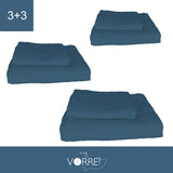 Coppia Spugna Viso+Ospite (3+3) Gr 450 MQ Cotone 100%| Misura Viso 60x110cm - Ospite 35x53cm