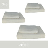 Coppia Spugna Viso+Ospite (3+3) Gr 450 MQ Cotone 100%| Misura Viso 60x110cm - Ospite 35x53cm
