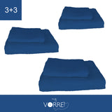 Coppia Spugna Viso+Ospite (3+3) Gr 450 MQ Cotone 100%| Misura Viso 60x110cm - Ospite 35x53cm