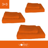 Coppia Spugna Viso+Ospite (3+3) Gr 450 MQ Cotone 100%| Misura Viso 60x110cm - Ospite 35x53cm