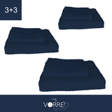 Coppia Spugna Viso+Ospite (3+3) Gr 450 MQ Cotone 100%| Misura Viso 60x110cm - Ospite 35x53cm