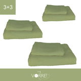 Coppia Spugna Viso+Ospite (3+3) Gr 450 MQ Cotone 100%| Misura Viso 60x110cm - Ospite 35x53cm