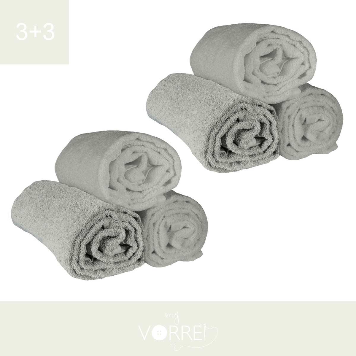 Telo Bagno - 3+3 in Spugna Cotone 100 cm 100x150