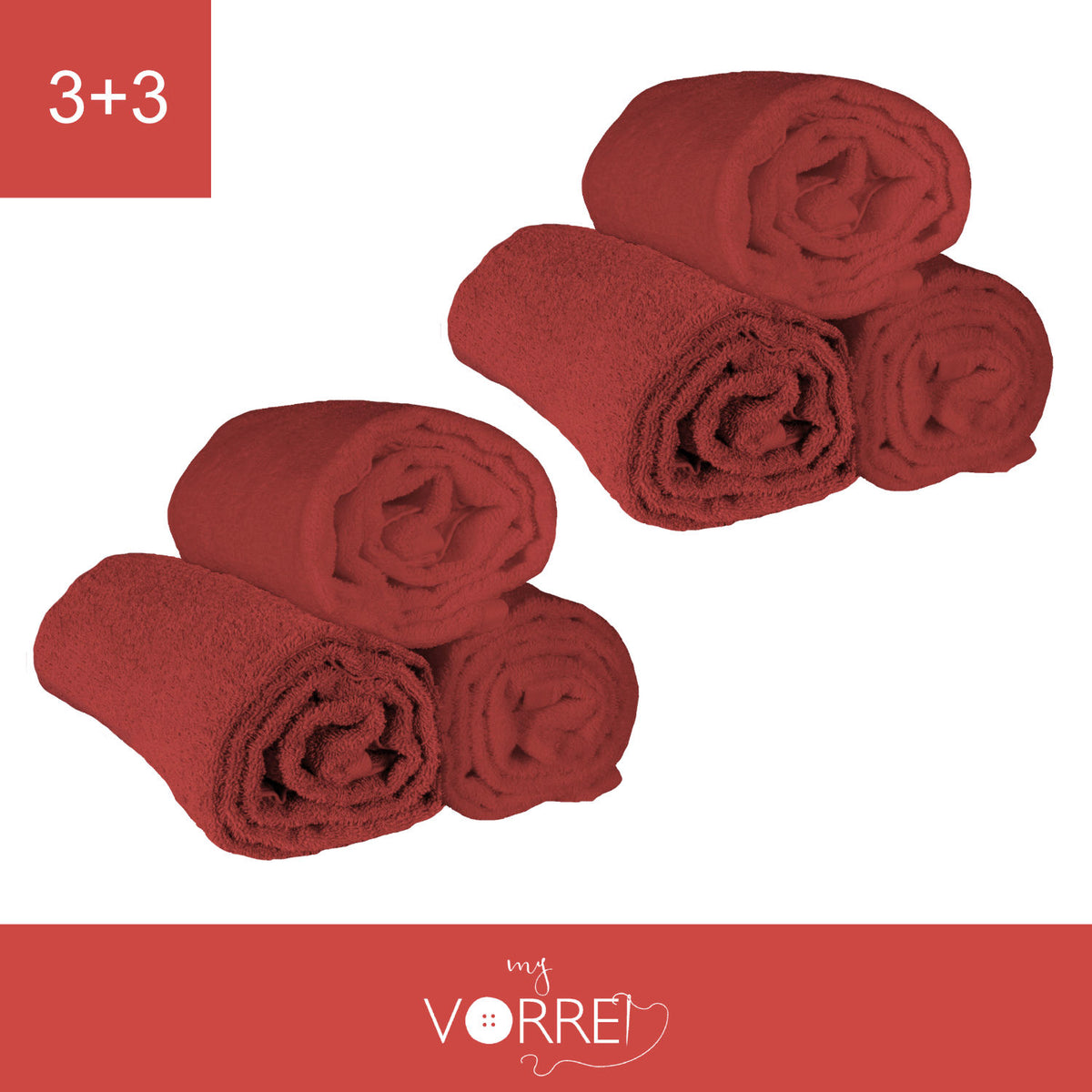 Telo Bagno - 3+3 in Spugna Cotone 100 cm 100x150