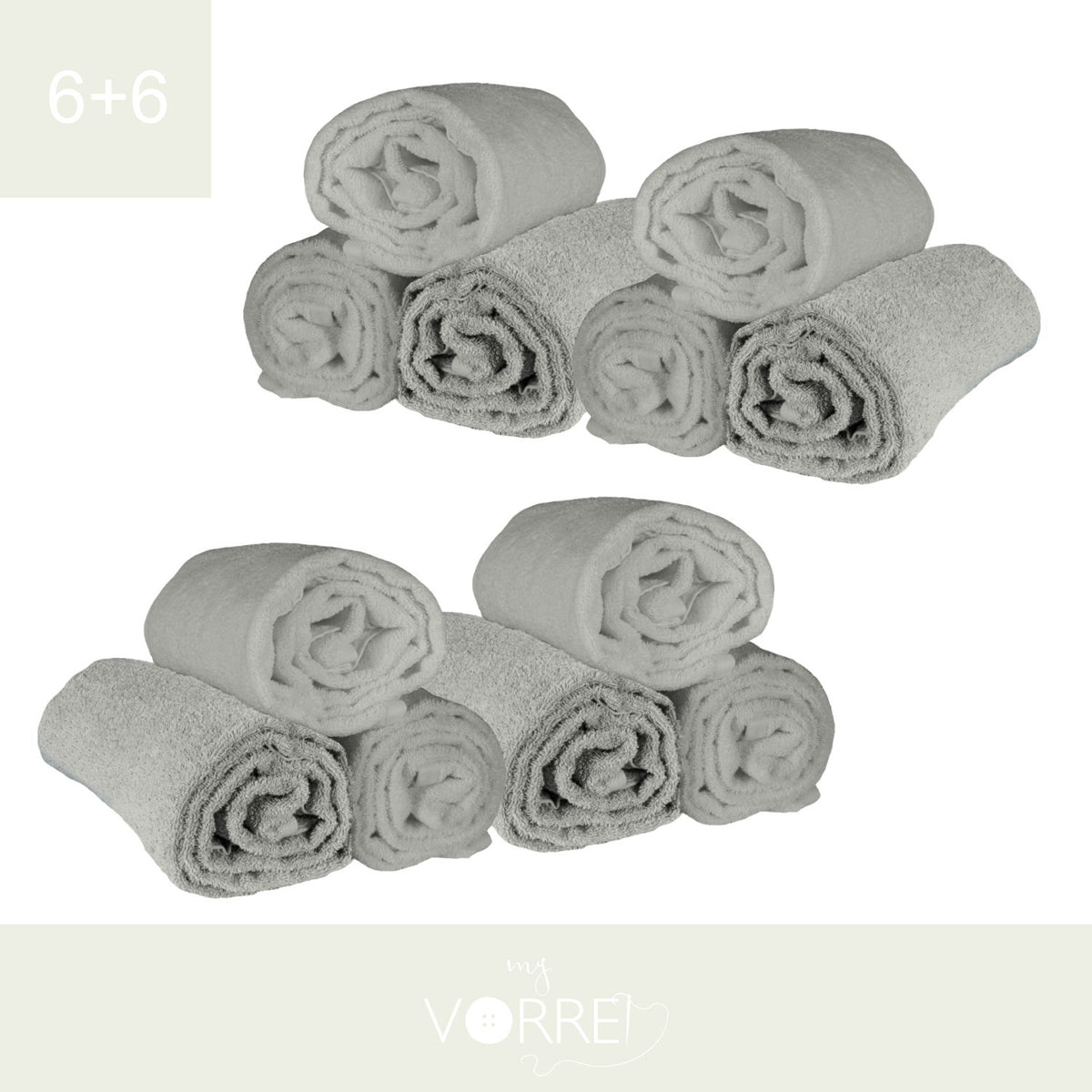 Telo Bagno - 6+6 in Spugna Cotone 100% 450 Gr cm 100x150