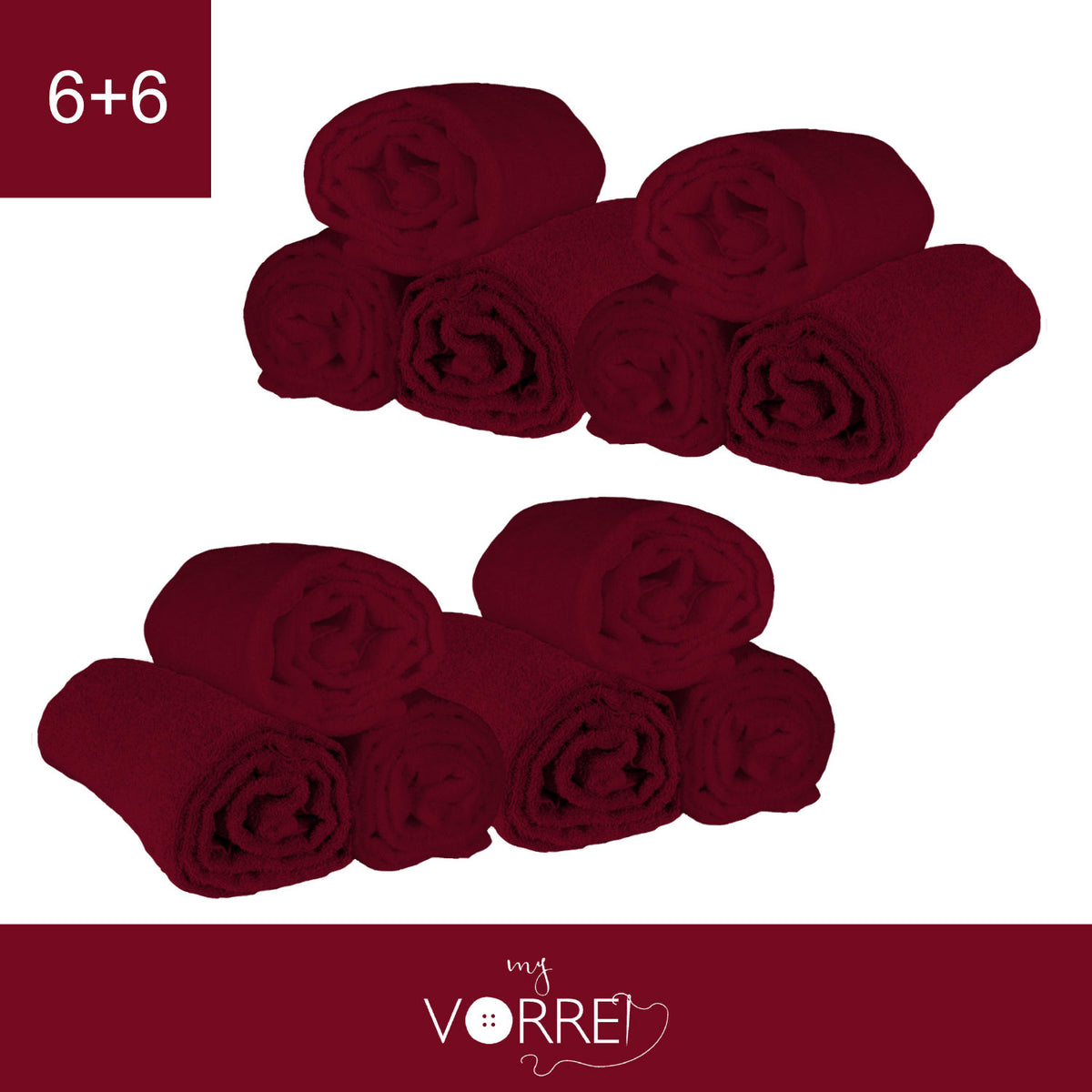 Telo Bagno - 6+6 in Spugna Cotone 100% 450 Gr cm 100x150