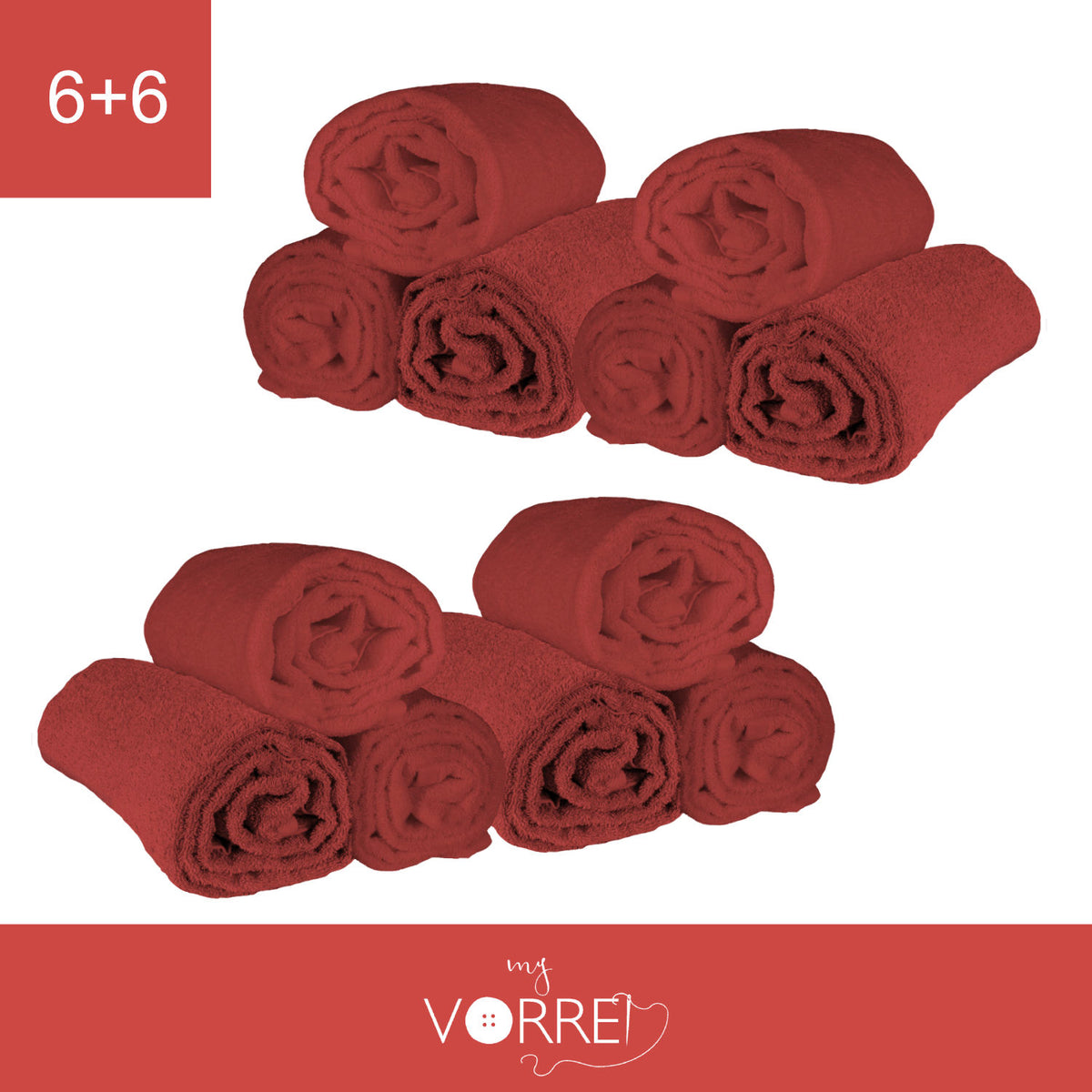Telo Bagno - 6+6 in Spugna Cotone 100% 450 Gr cm 100x150