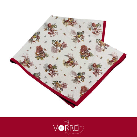 Tovagliolo Fantasia Marina Bordeaux Cotone 100%