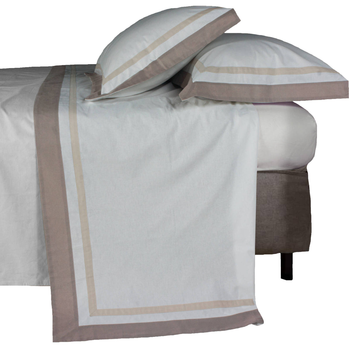 Completo Lenzuola Matrimoniale Cotone 100% Lenzuola Sopra e Sotto con Angoli in 4 Misure a scelta + 2 Federe cm 50x80 Pamela