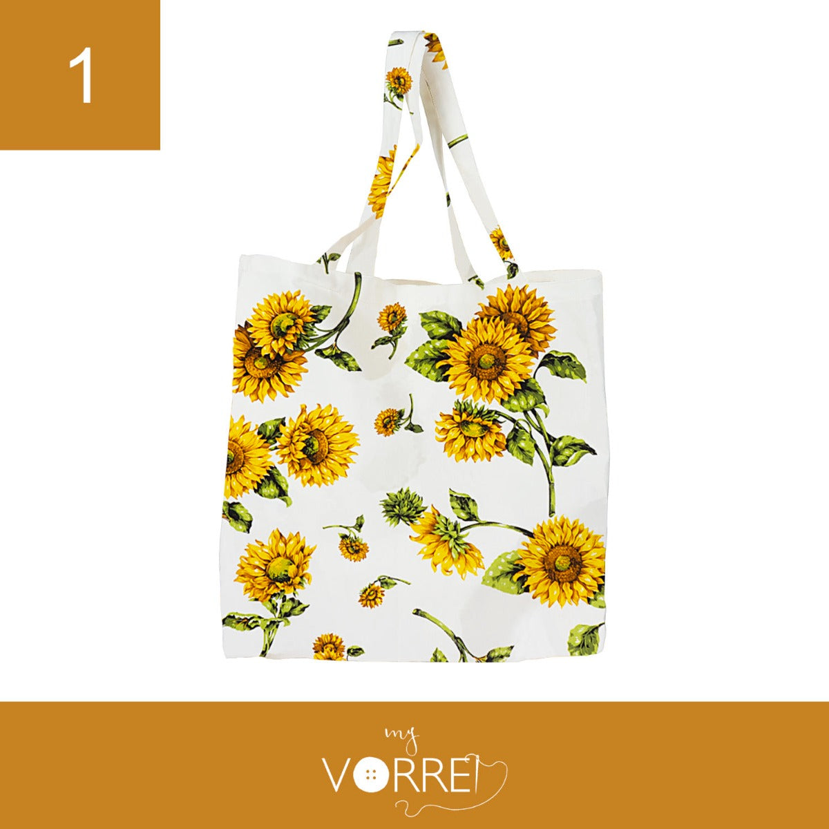 Shopper Girasole | larga cm 40x45 spessore cm 8 manici cm 18