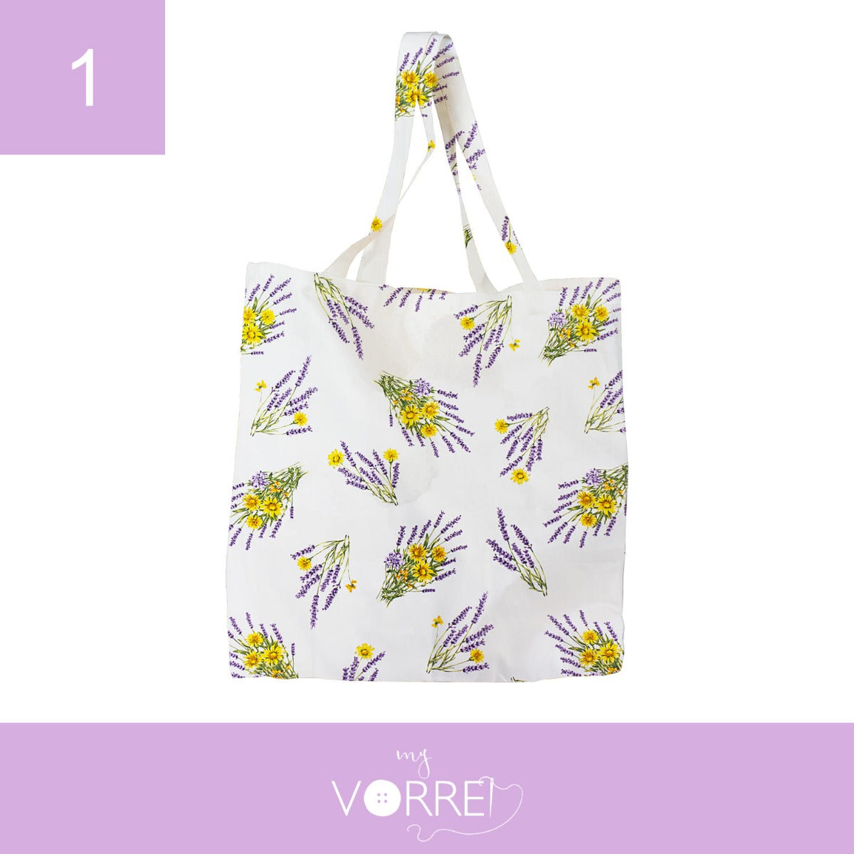 Shopper Lavanda | larga cm 40x45 spessore cm 8 manici cm 18