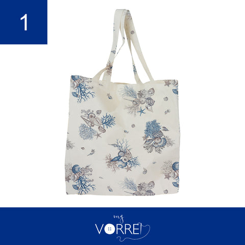 Shopper Marina Blu | larga cm 40x45 spessore cm 8 manici cm 18