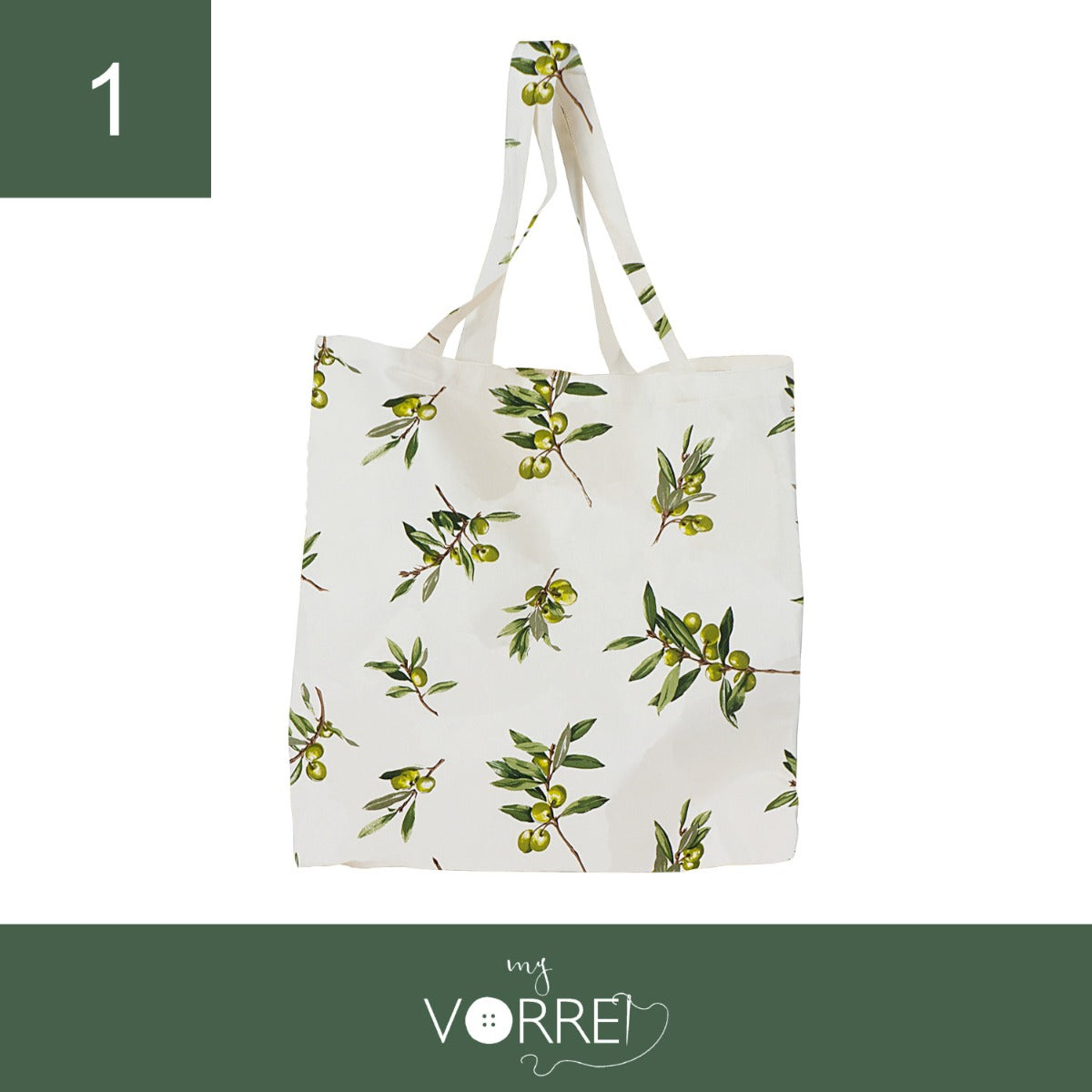 Shopper Olive | larga cm 40x45 spessore cm 8 manici cm 18